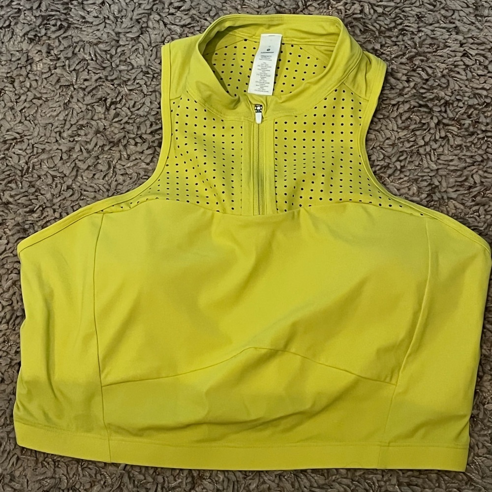 Neon yellow LULULEMON sports bra / top. NWOT Size 12